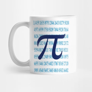 Dark Blue Pi And Light Blue Numbers Mug